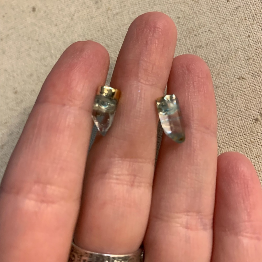 Angel Aura Crystal Dipped 14KT Gold Stud Earrings